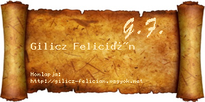 Gilicz Felicián névjegykártya